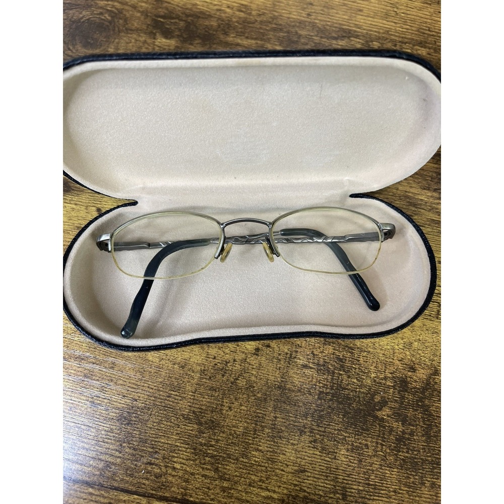 Vintage Converse All Star Eyeglass Grey‎ Silver Metal Oval  45[]20